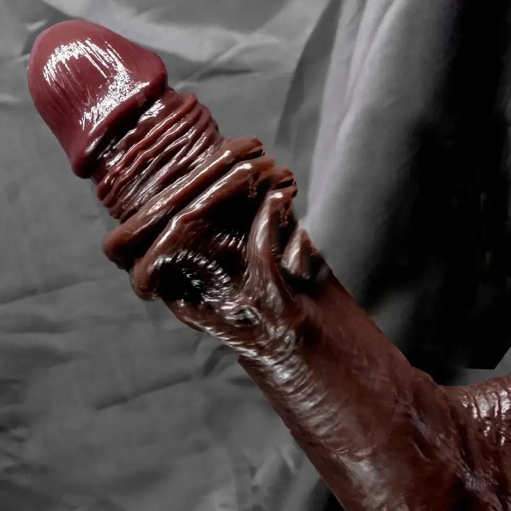 Coffee tone sliding skin dildo, photo 6