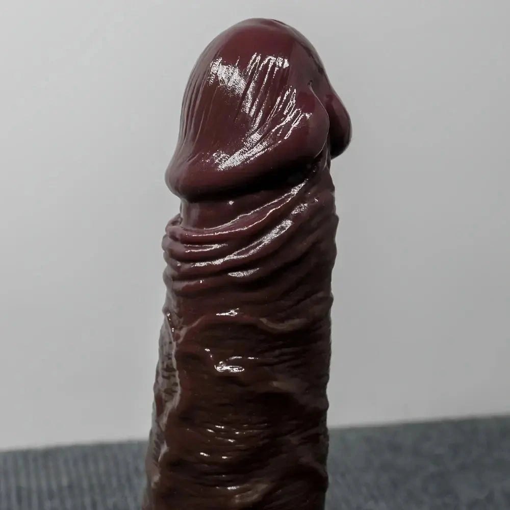 Coffee tone sliding skin dildo, photo 7