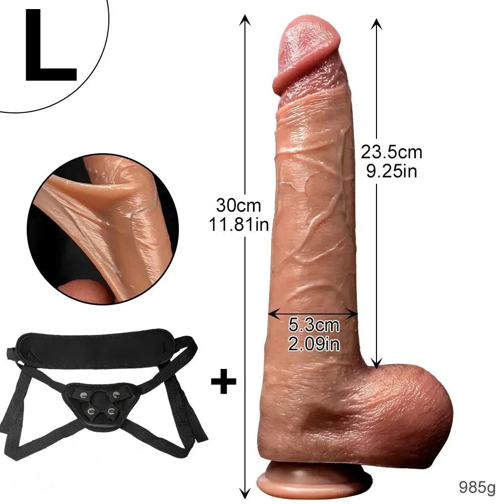 Flesh tone sliding skin strap-on dildo, photo 16
