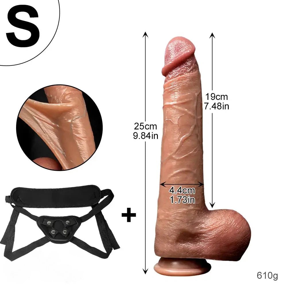 Flesh tone sliding skin strap-on dildo, photo 17