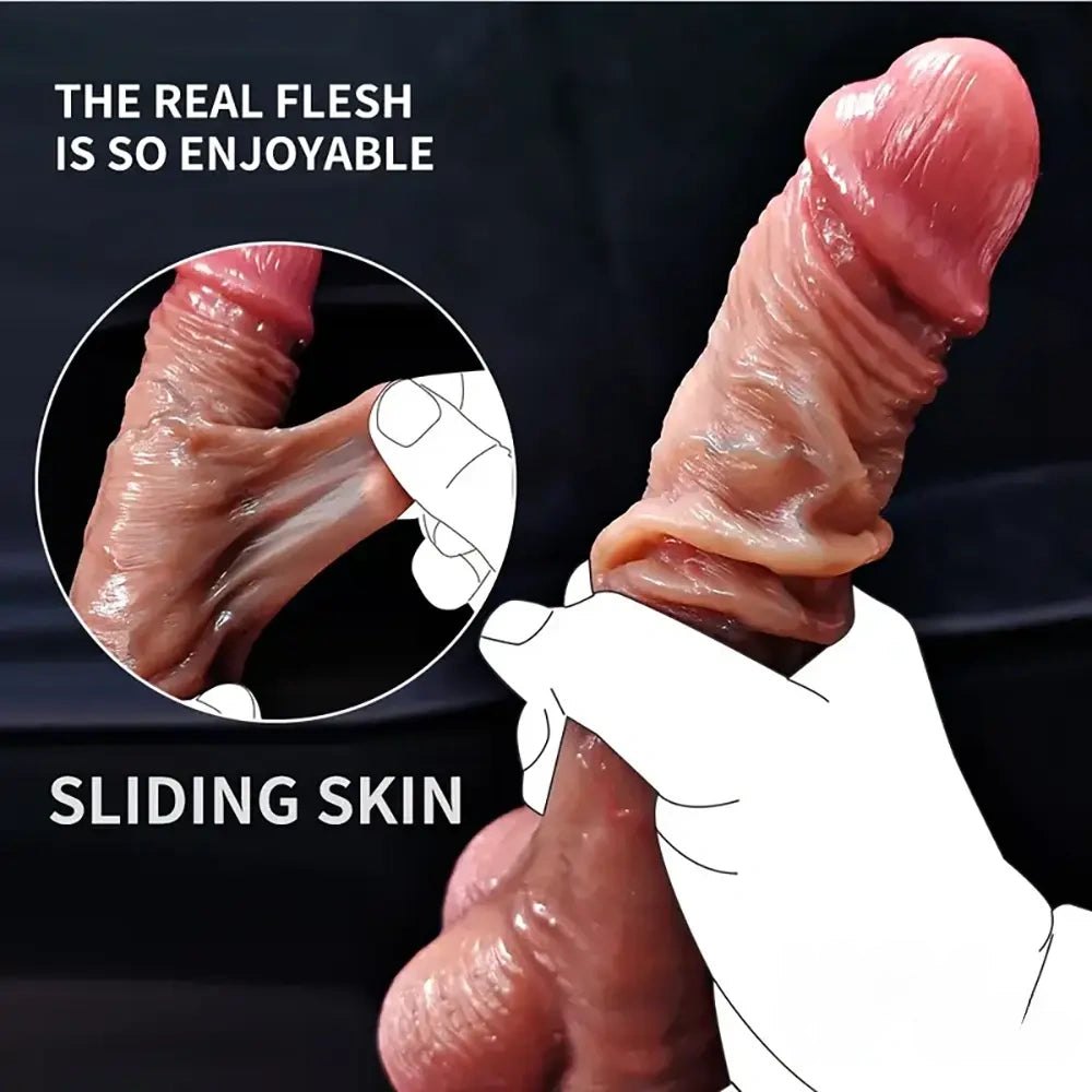 Flesh-tone sliding skin dildo, photo 5