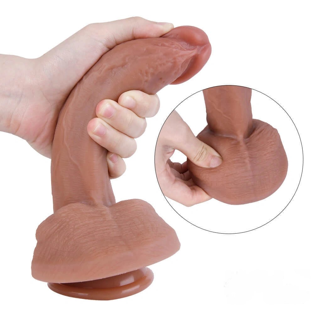 Flesh-tone veined suction cup dildo, photo 10