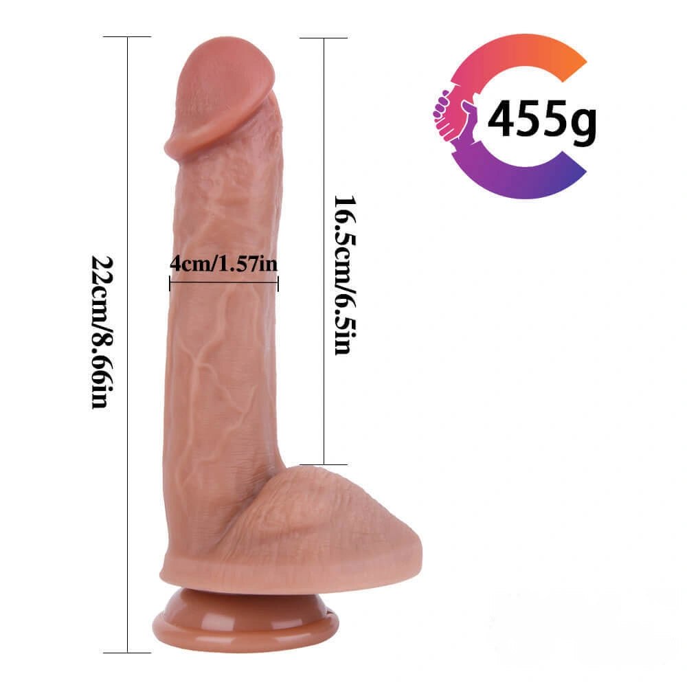 Flesh-tone veined suction cup dildo, photo 2