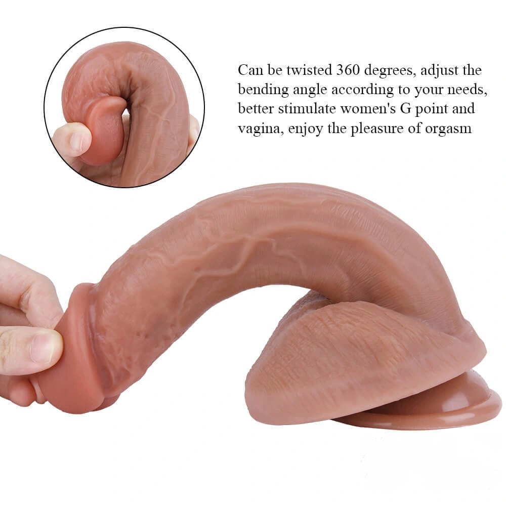 Flesh-tone veined suction cup dildo, photo 3