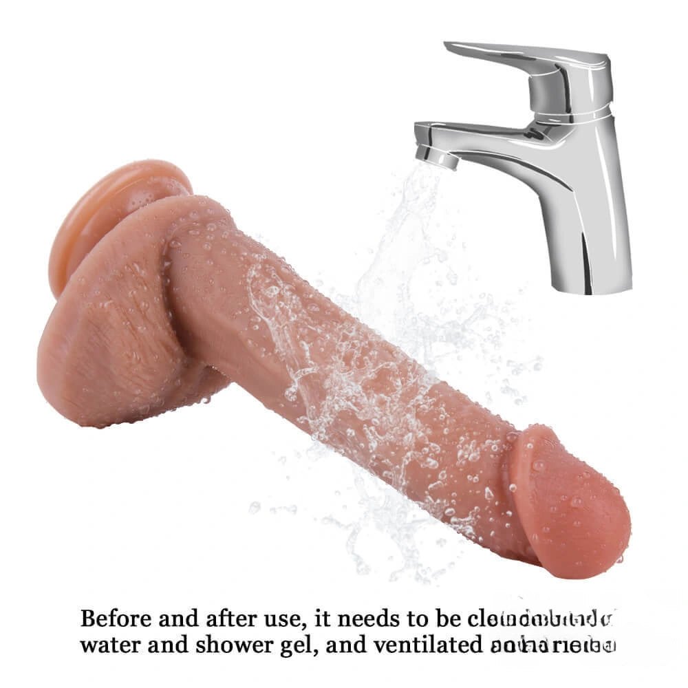 Flesh-tone veined suction cup dildo, photo 4
