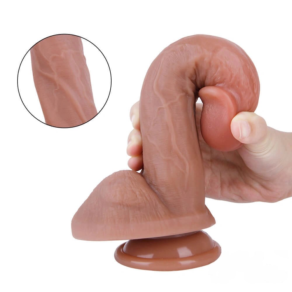 Flesh-tone veined suction cup dildo, photo 7