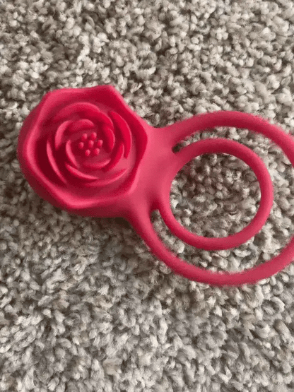 Rose Couple Ring remote control wearable vibrator for couples close-up detail – WildNightX