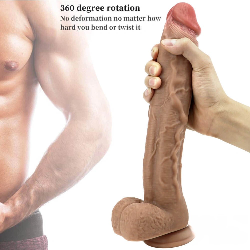Brown realistic silicone suction cup dildo, photo 5