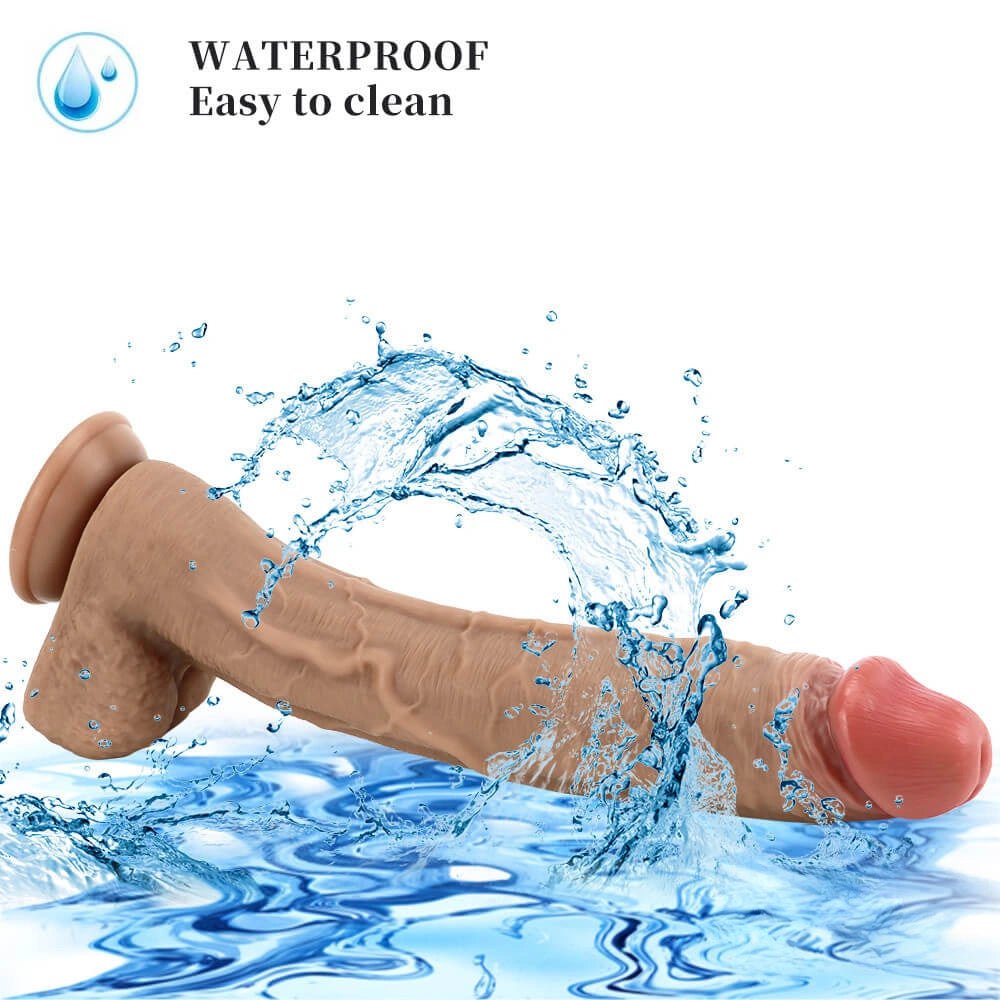 Brown realistic silicone suction cup dildo, photo 7