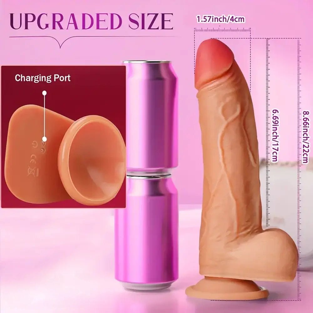 Flesh-tone slim silicone vibrating dildo, photo 3