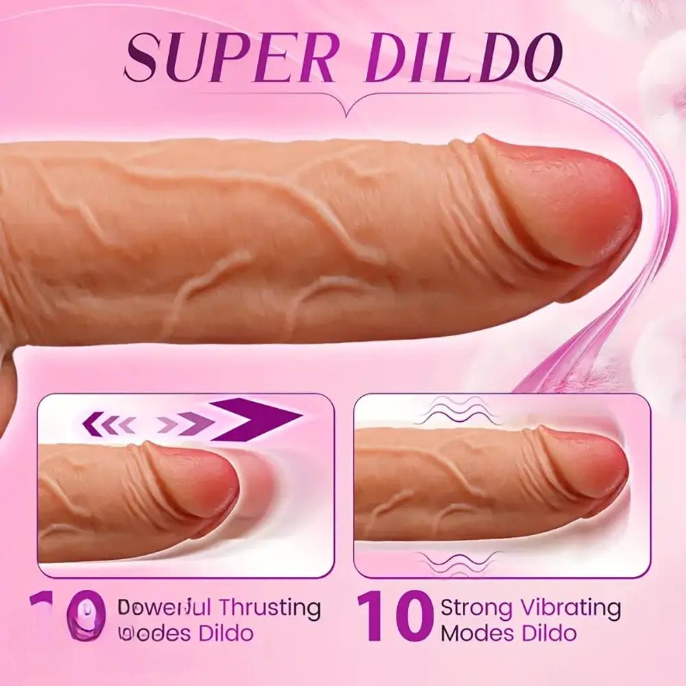 Flesh-tone slim silicone vibrating dildo, photo 5