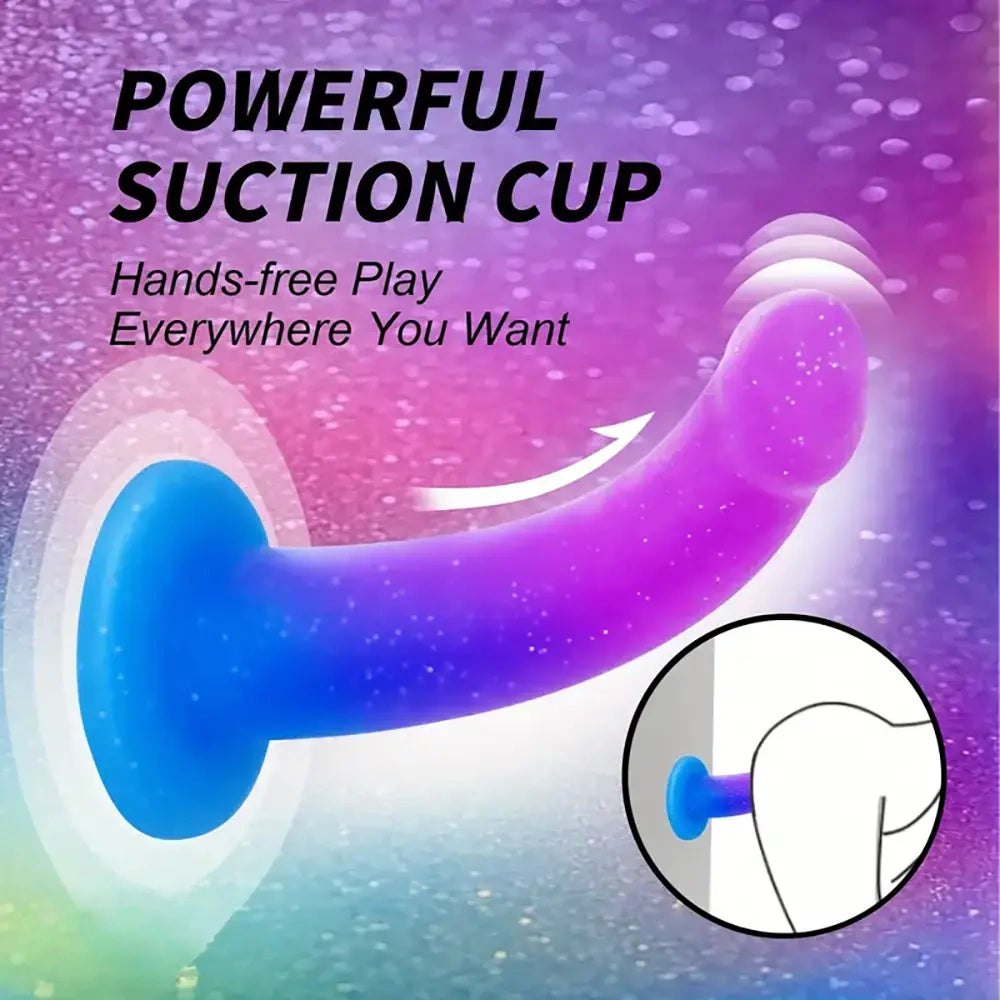 Purple and blue gradient silicone dildo, photo 3