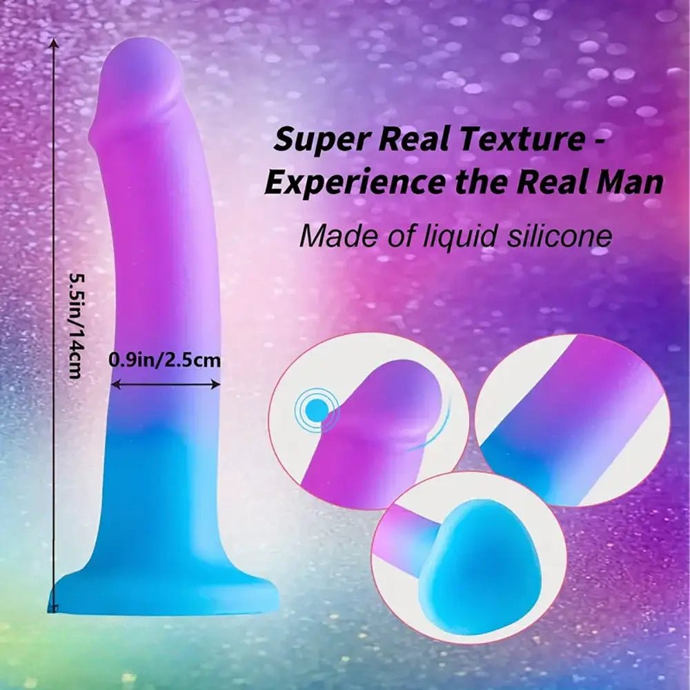 Purple and blue gradient silicone dildo, photo 4
