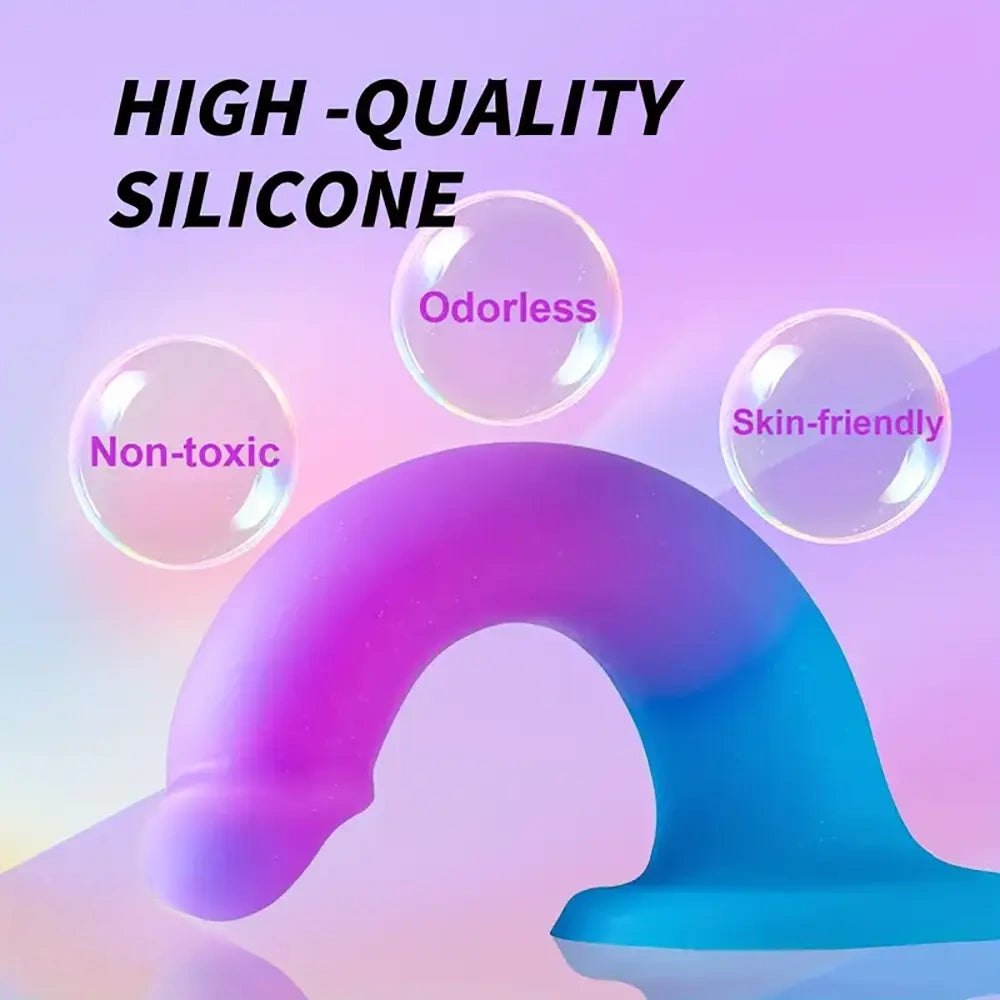 Purple and blue gradient silicone dildo, photo 5