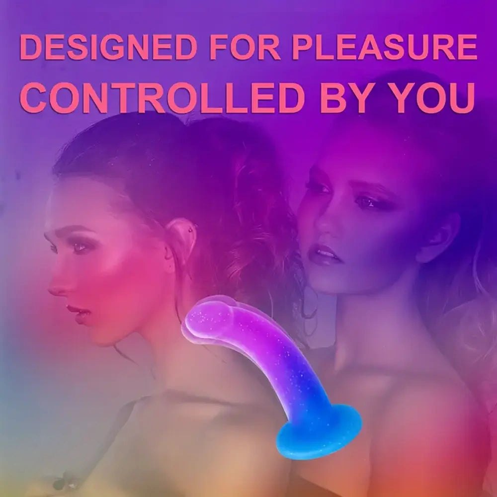 Purple and blue gradient silicone dildo, photo 6
