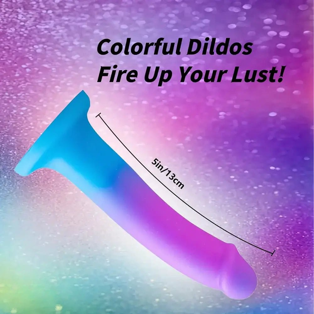 Purple and blue gradient silicone dildo, photo 7