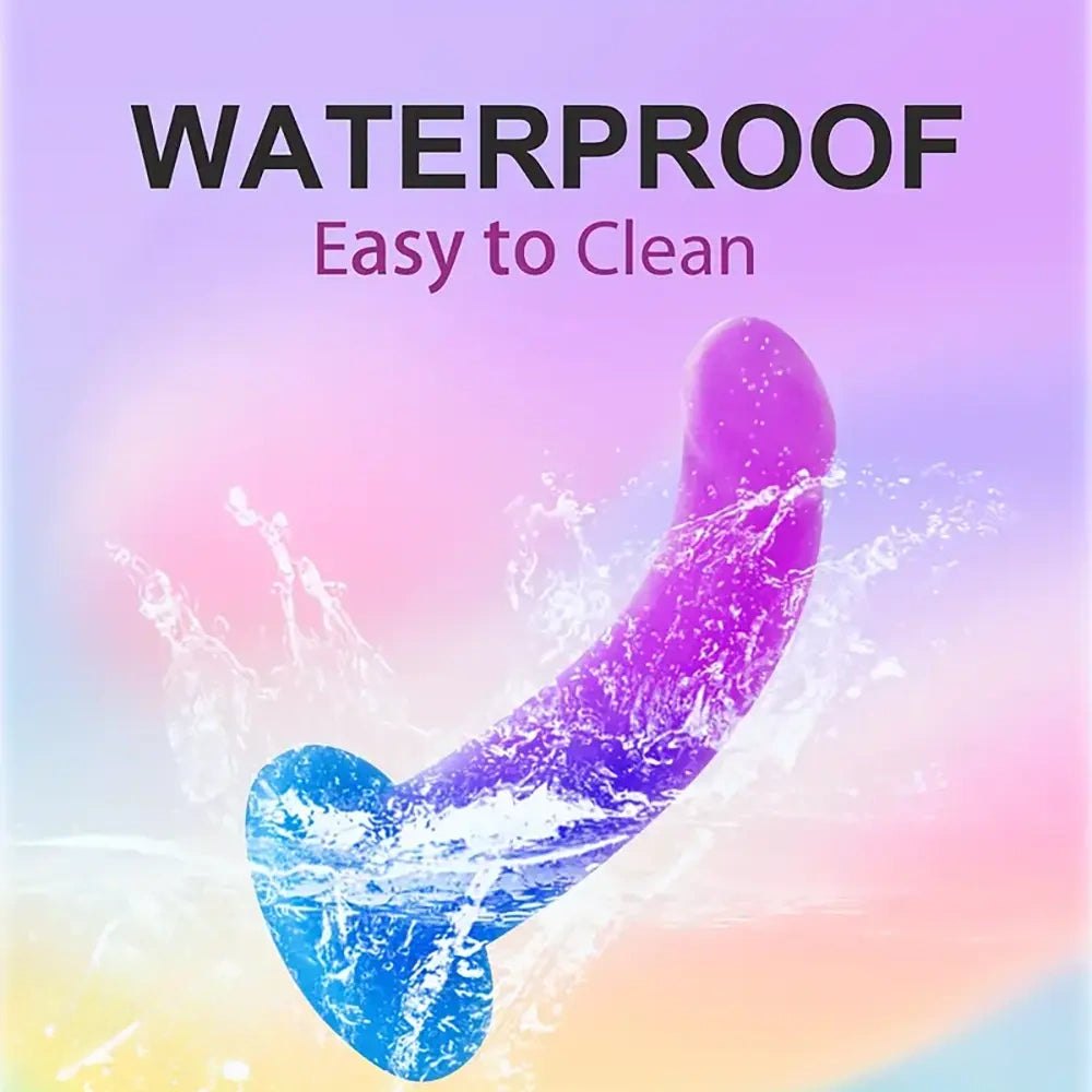 Purple and blue gradient silicone dildo, photo 9