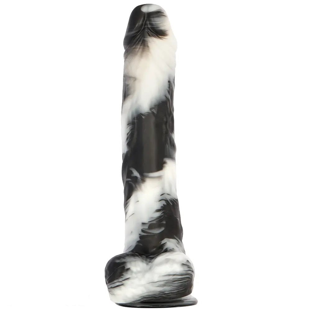 Marbled realistic dildo with balls, photo 4