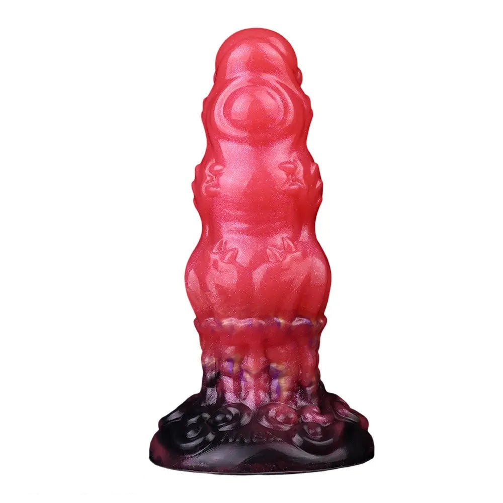 Red monster silicone fantasy dildo, photo 1