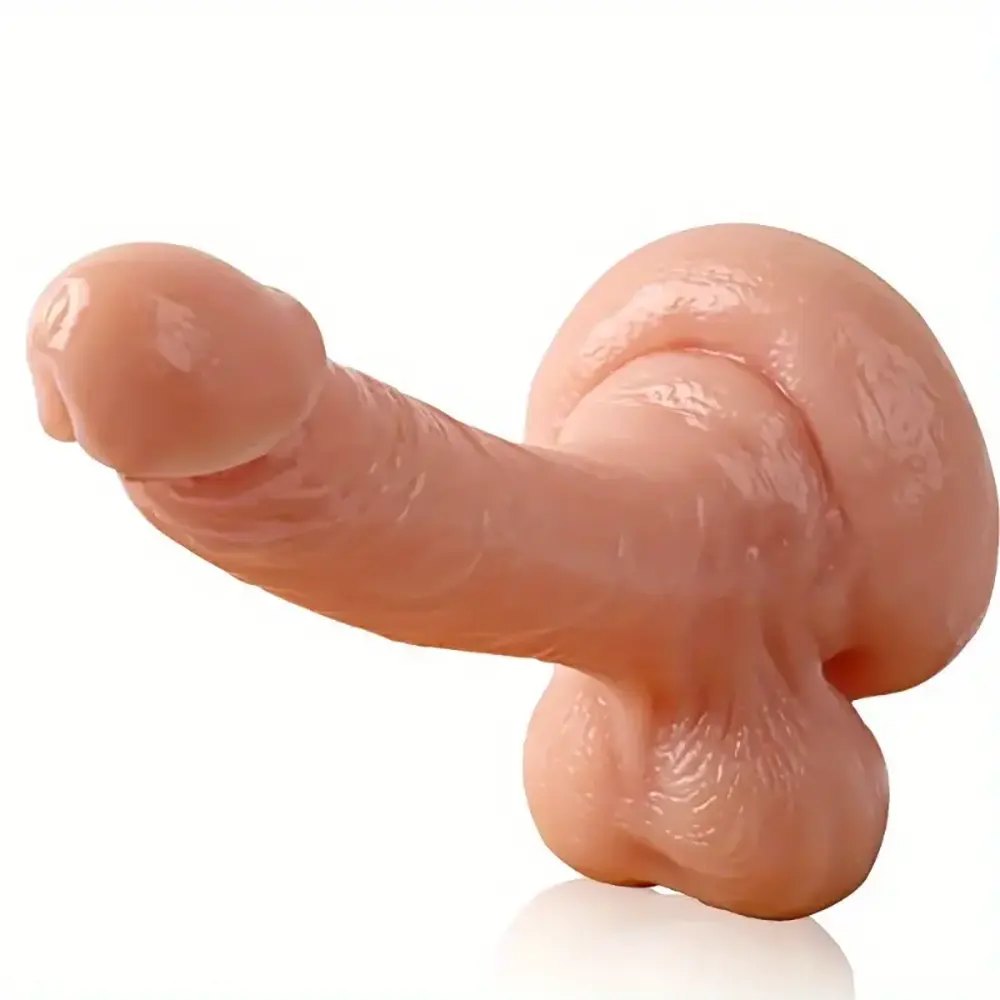 Flesh slim realistic suction cup dildo, photo 2