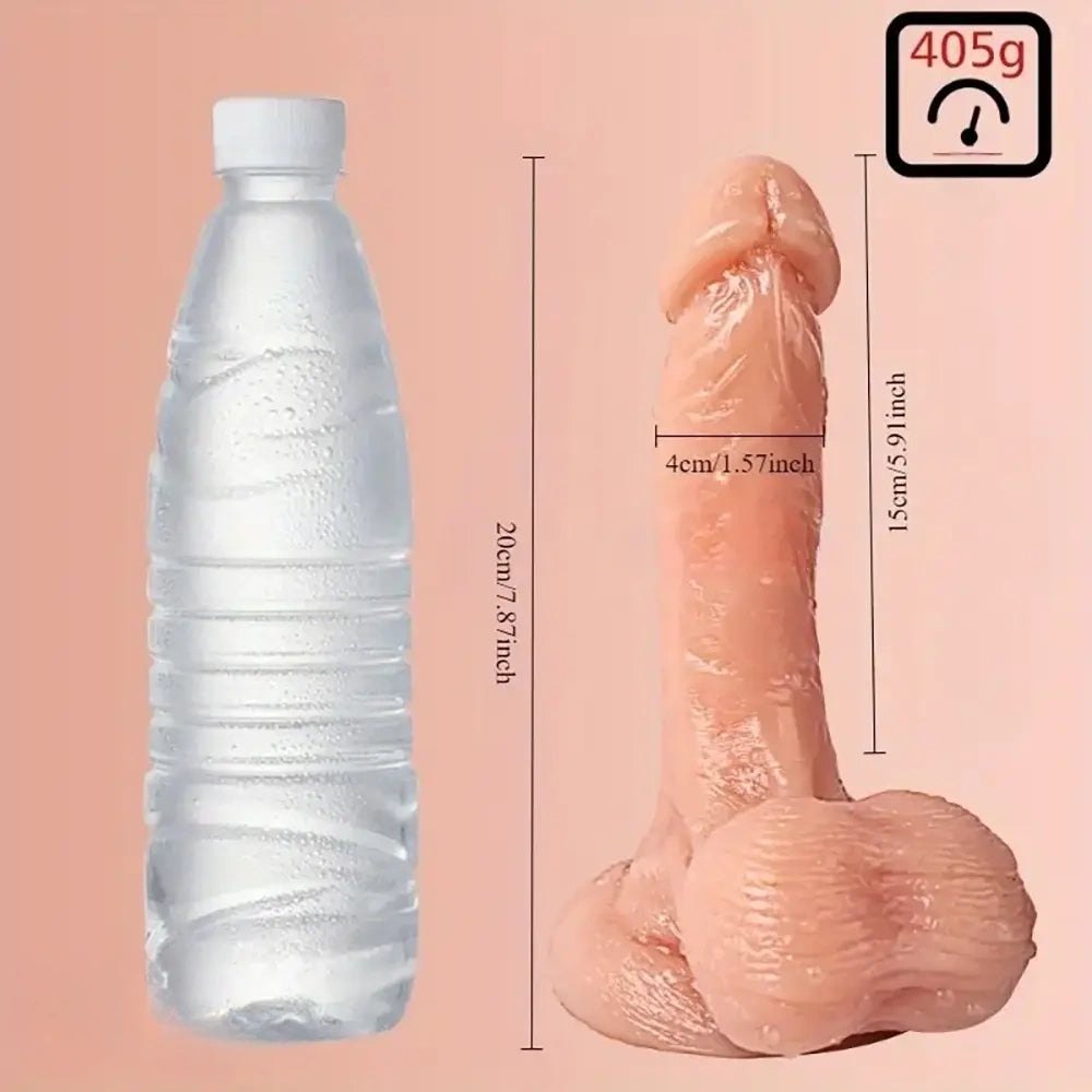 Flesh slim realistic suction cup dildo, photo 3
