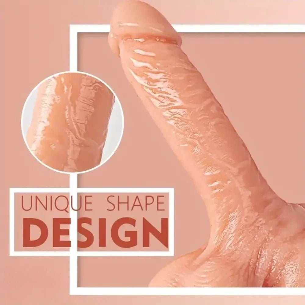 Flesh slim realistic suction cup dildo, photo 4