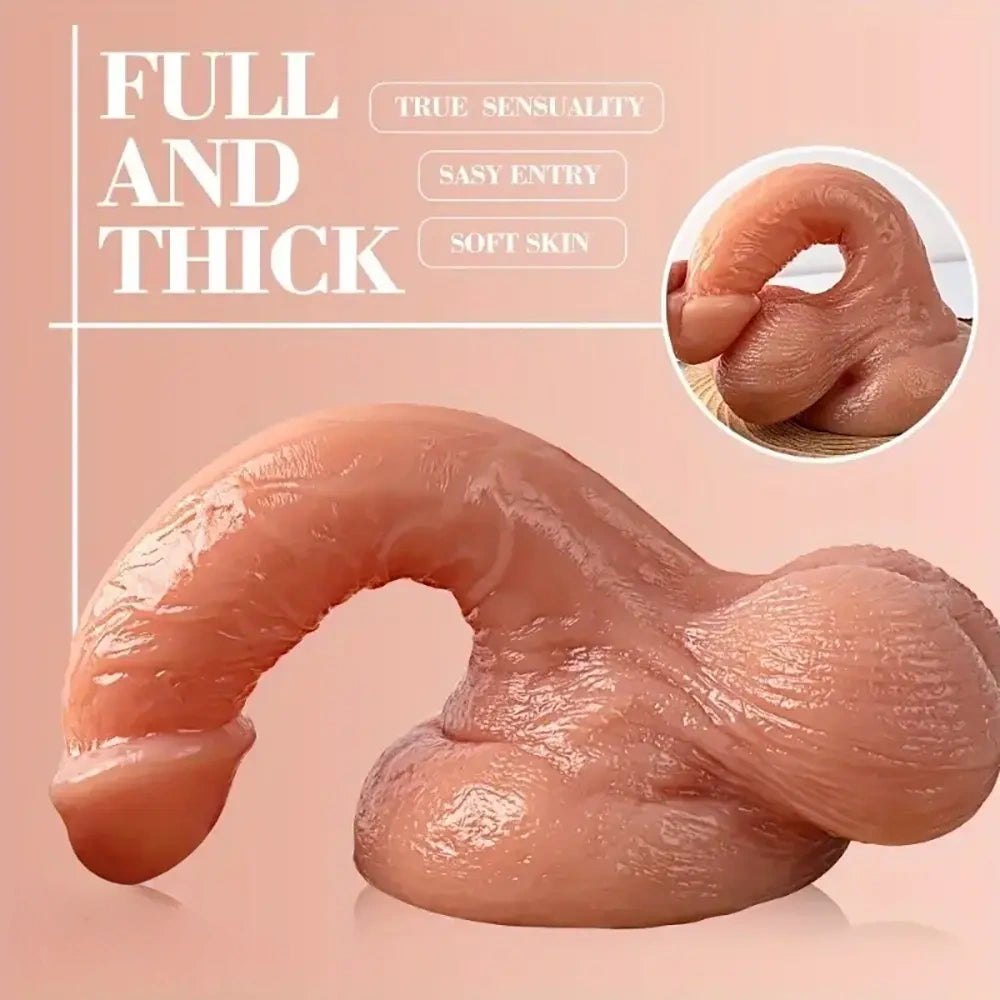 Flesh slim realistic suction cup dildo, photo 5