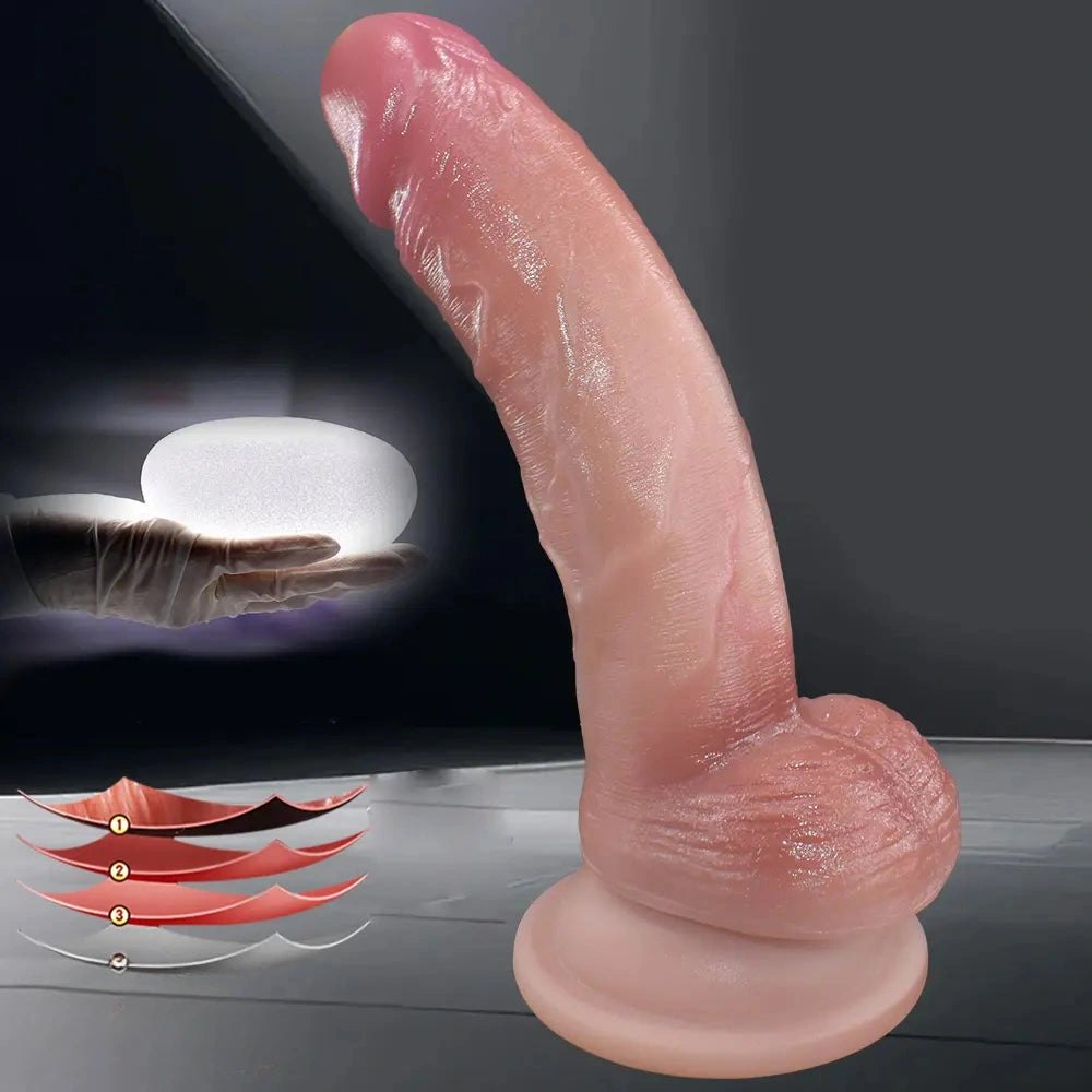 Flesh slim realistic anal dildo, photo 3