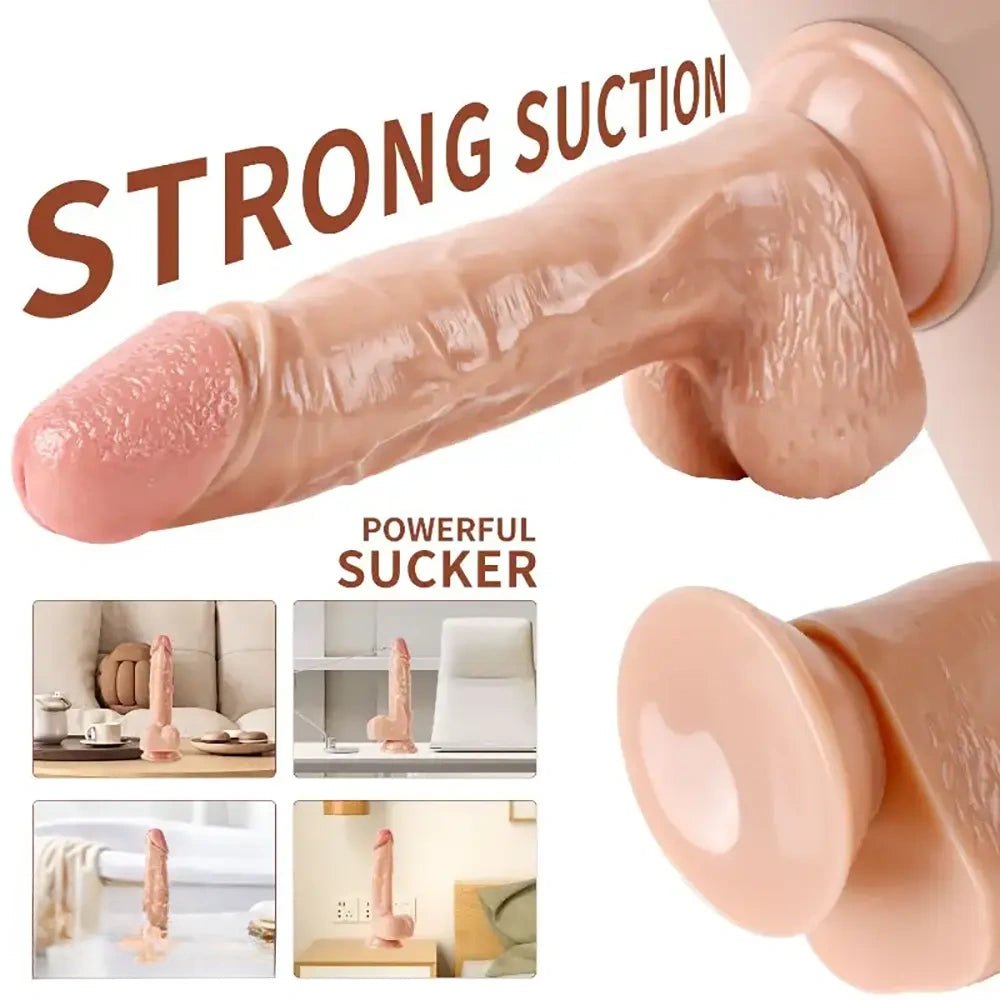 Flesh slim realistic dildo, photo 4