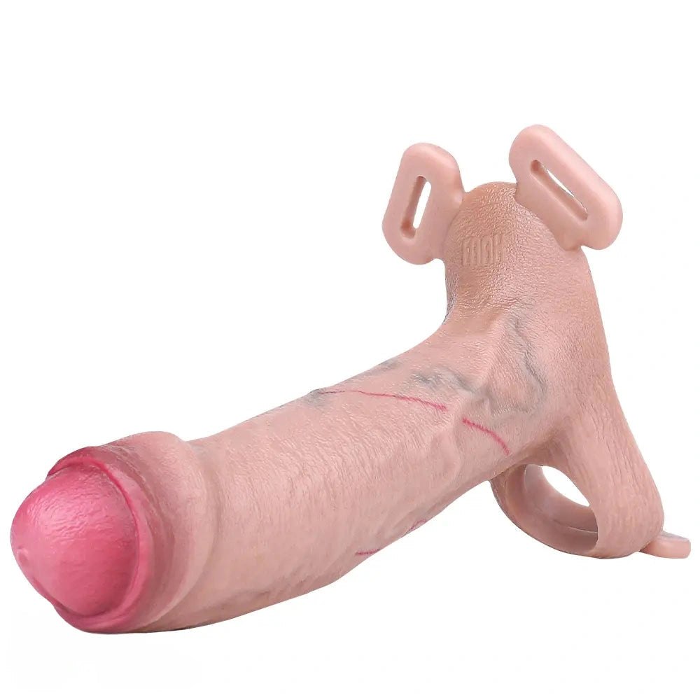 Flesh tone realistic silicone dildo with harness compatible base, photo 14