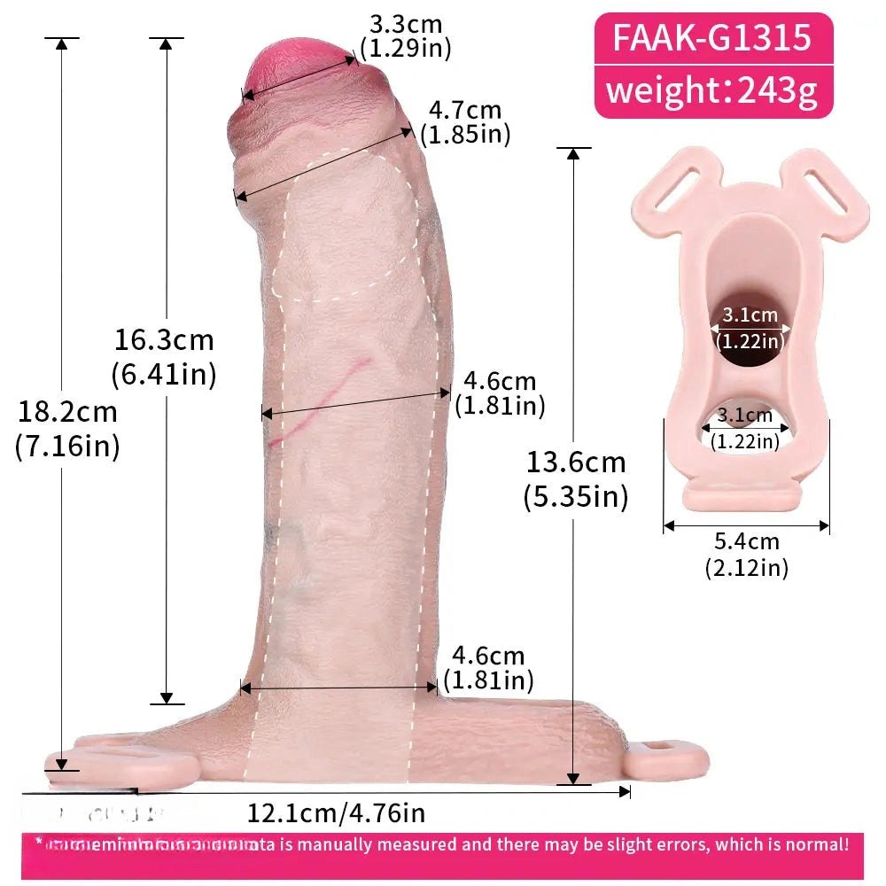 Flesh tone realistic silicone dildo with harness compatible base, photo 6