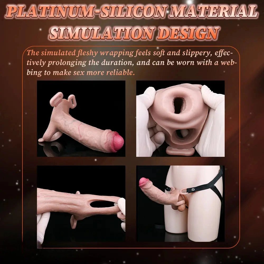 Flesh tone realistic silicone dildo with harness compatible base, photo 8