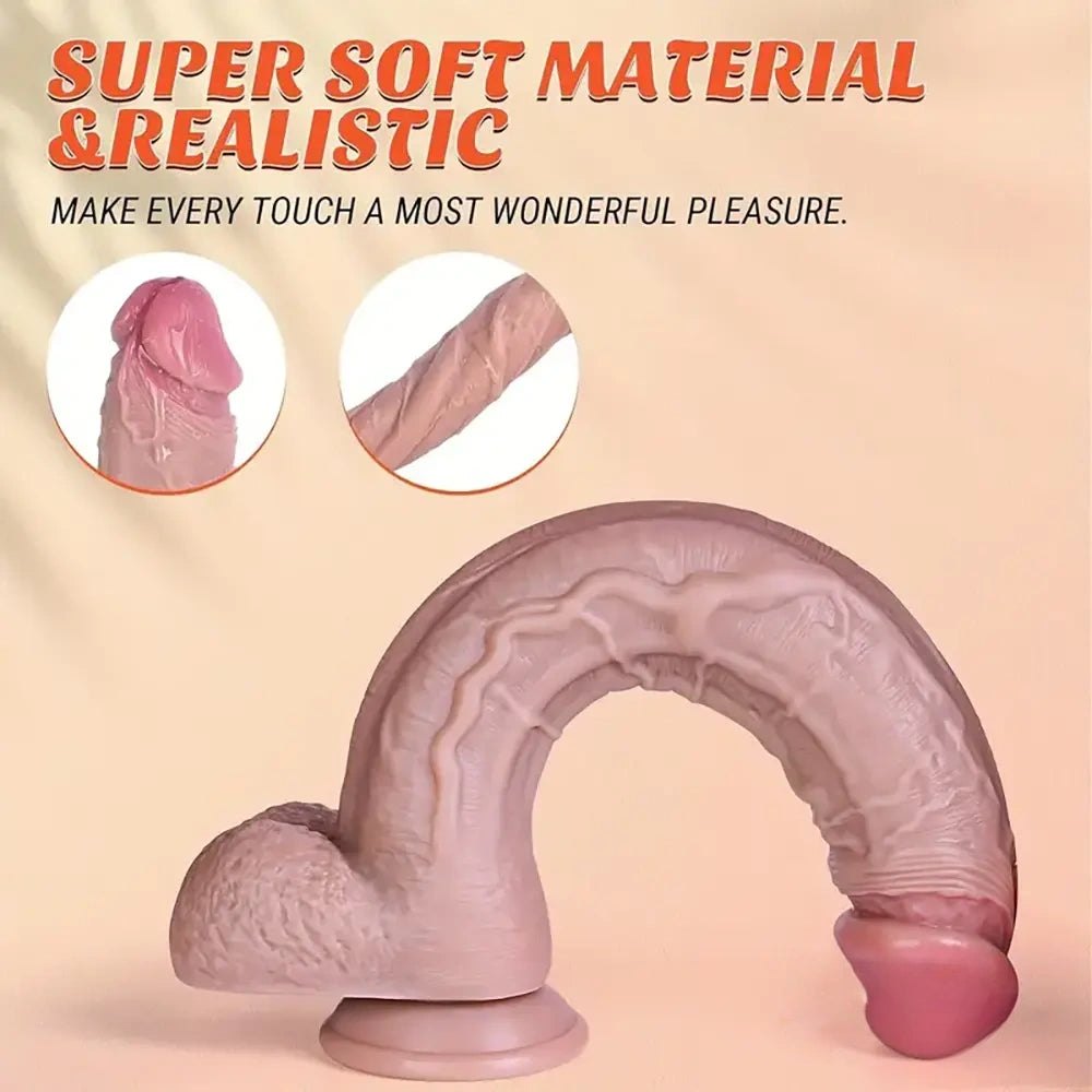 Flesh slim realistic silicone dildo, photo 3