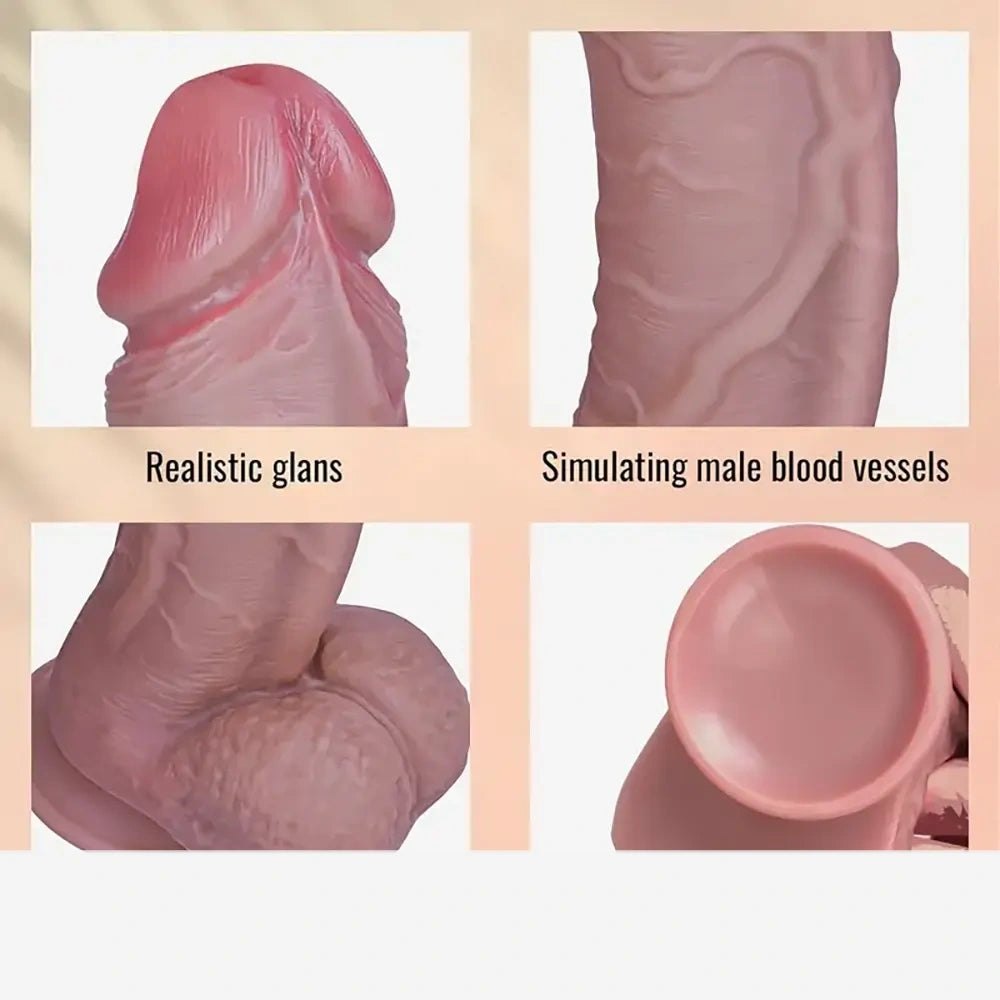 Flesh slim realistic silicone dildo, photo 4
