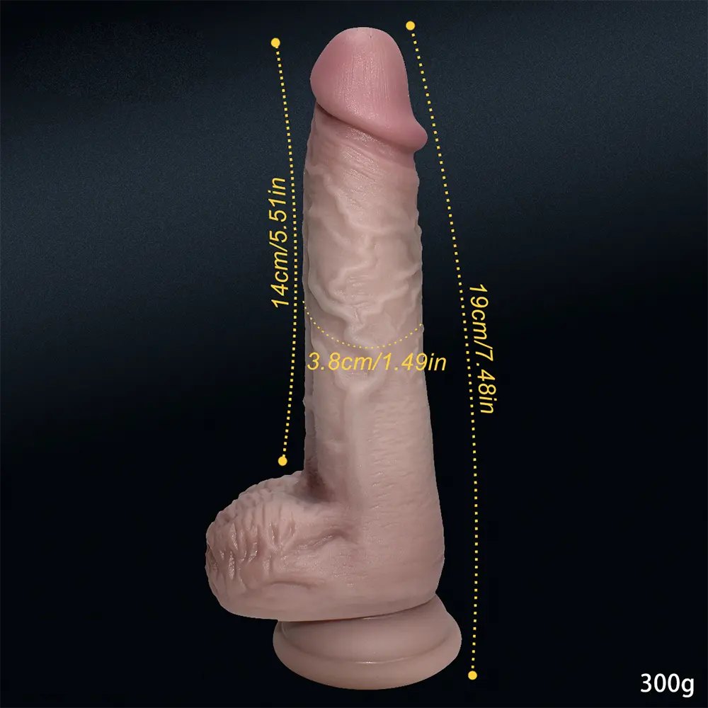 Flesh slim realistic silicone suction cup dildo, photo 5