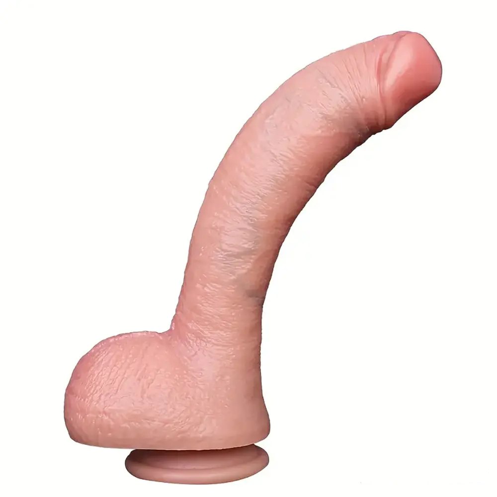 Flesh slim realistic suction cup dildo, photo 1