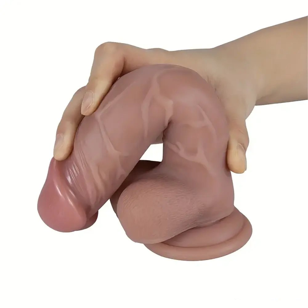 Flesh tone slim silicone suction cup dildo, photo 3