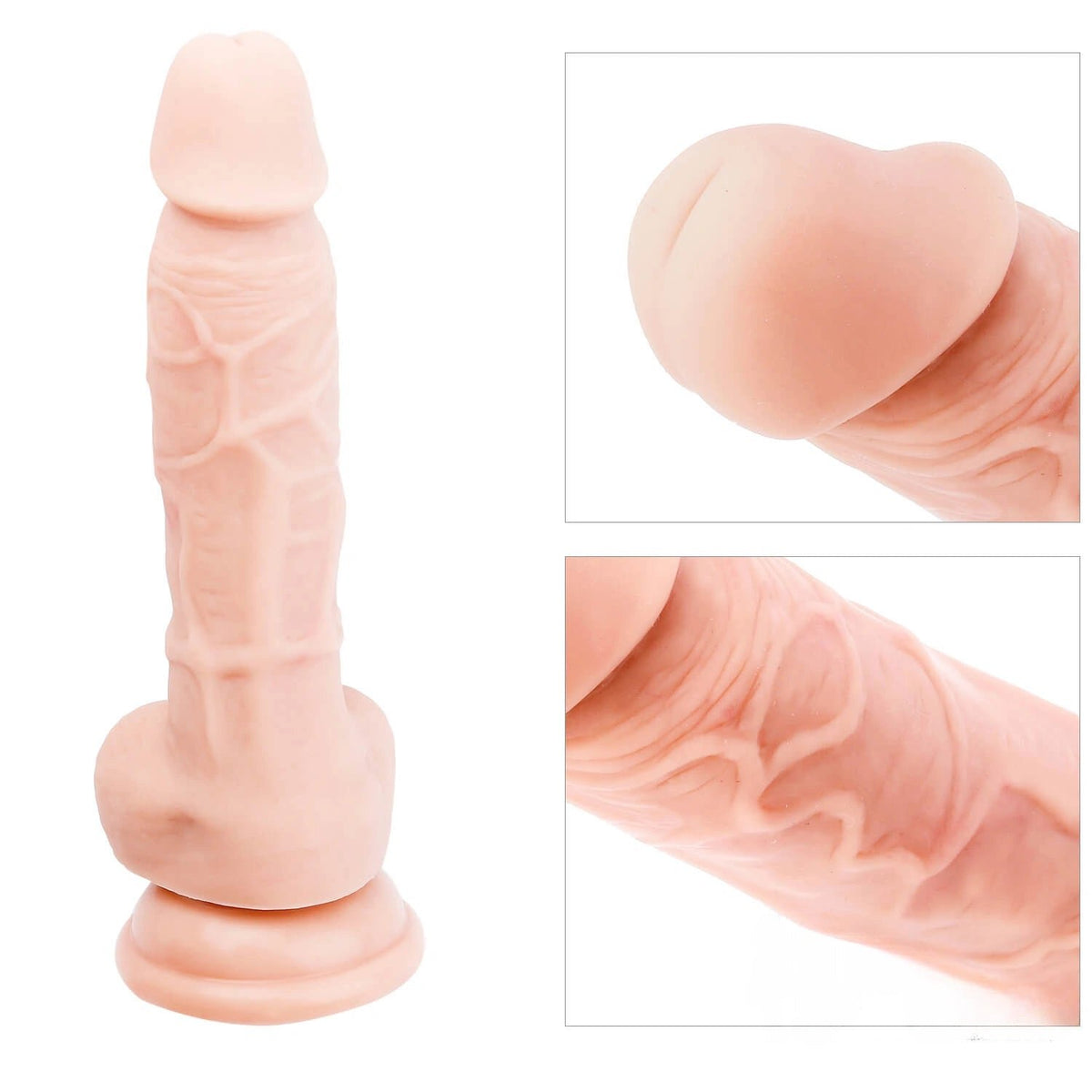 Flesh tone slim suction cup dildo, photo 2
