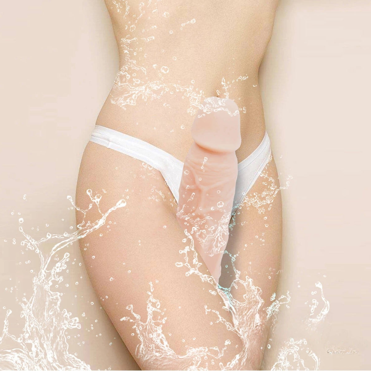 Flesh tone slim suction cup dildo, photo 4