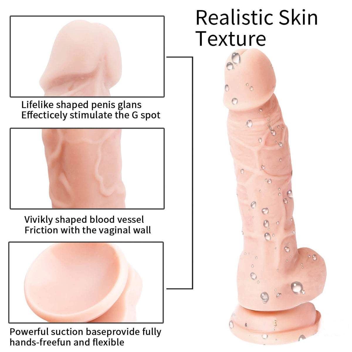 Flesh tone slim suction cup dildo, photo 8