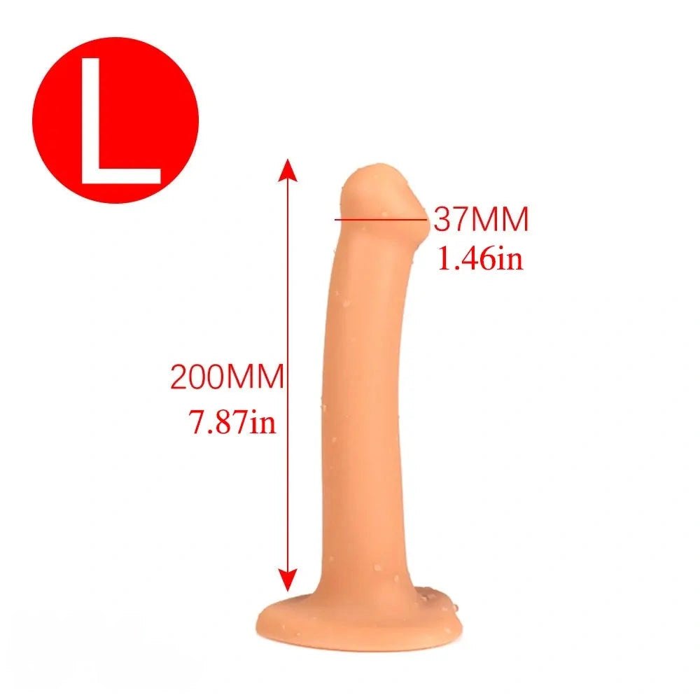 Gold slim suction cup silicone dildo