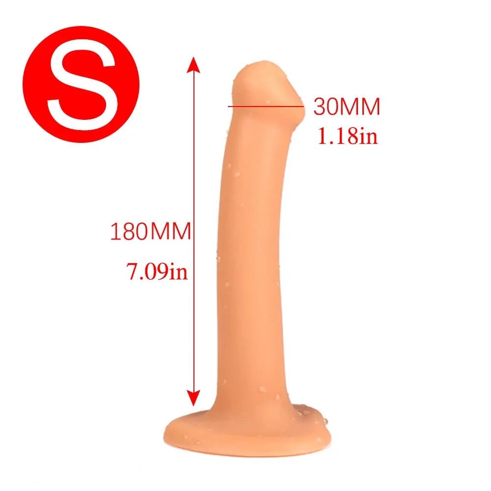 Gold slim suction cup silicone dildo