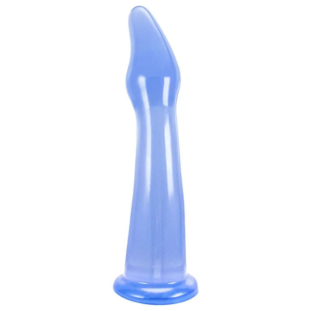 Blue smooth tapered suction cup dildo