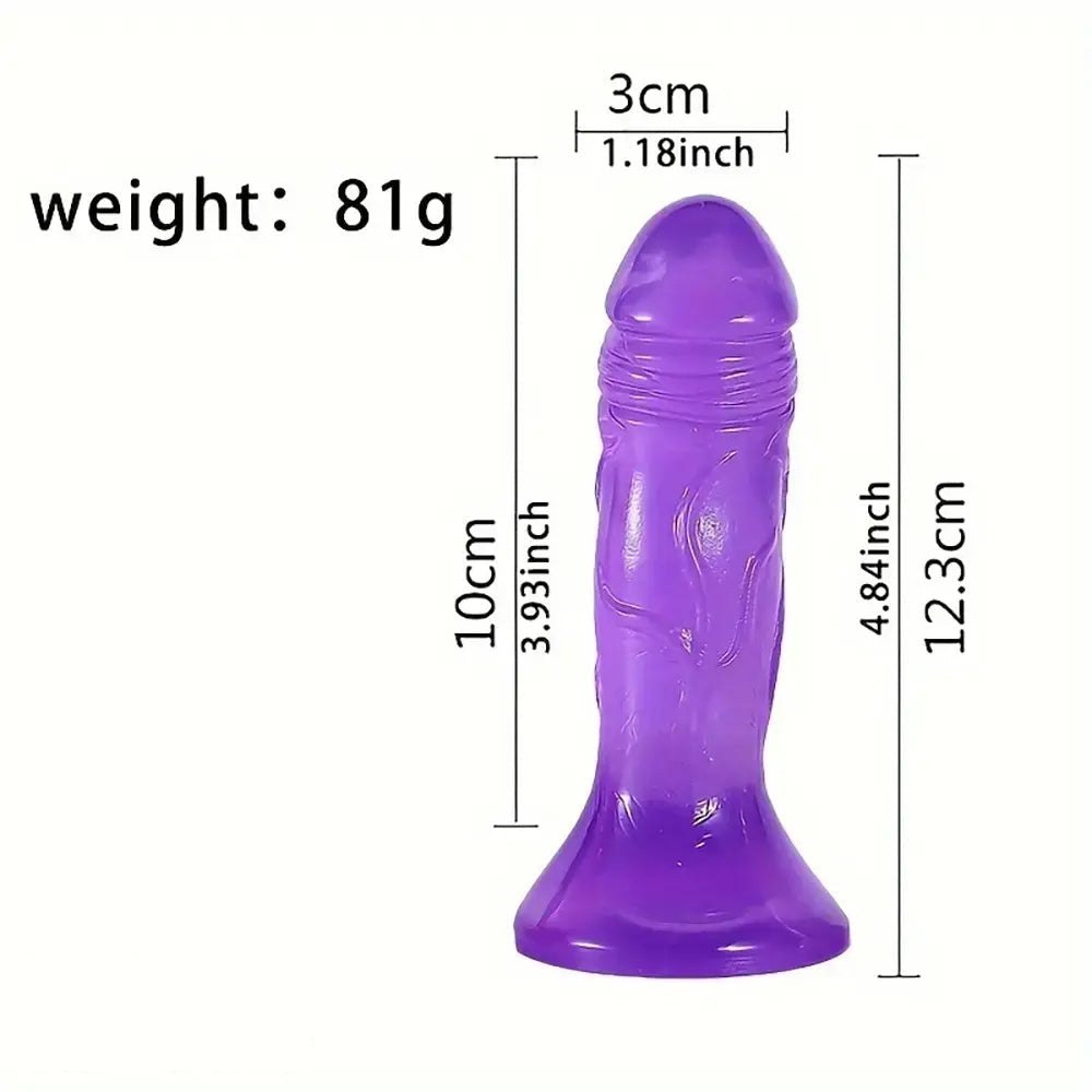 Purple small jelly realistic suction cup dildo