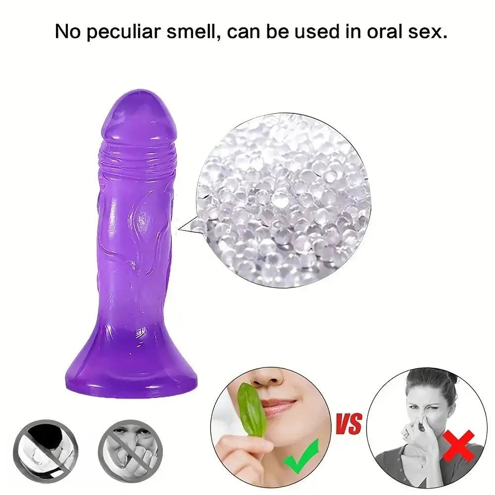 Small jelly realistic suction cup dildo, photo 4