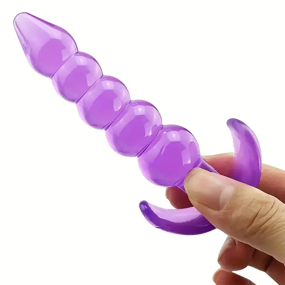 Ribbed anal plug with flared base, photo 11