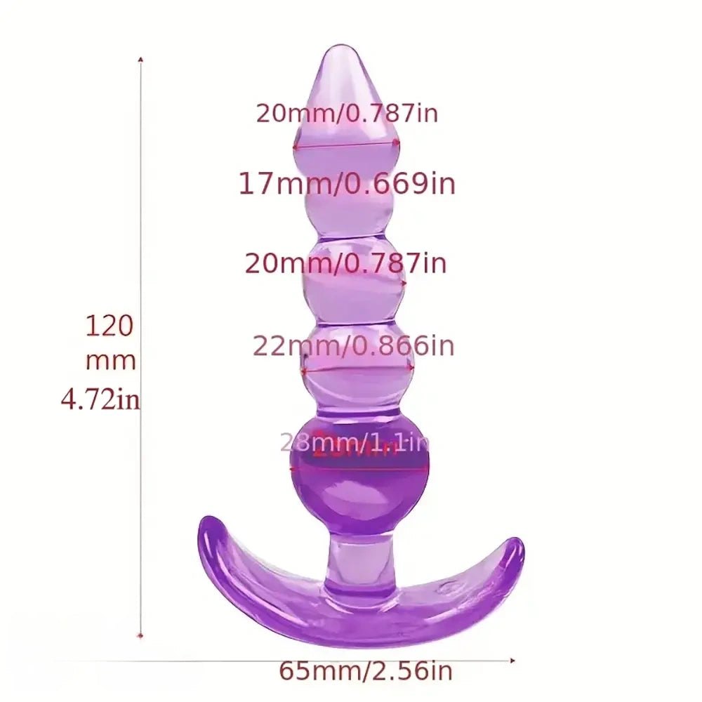 Ribbed anal plug with flared base, photo 12