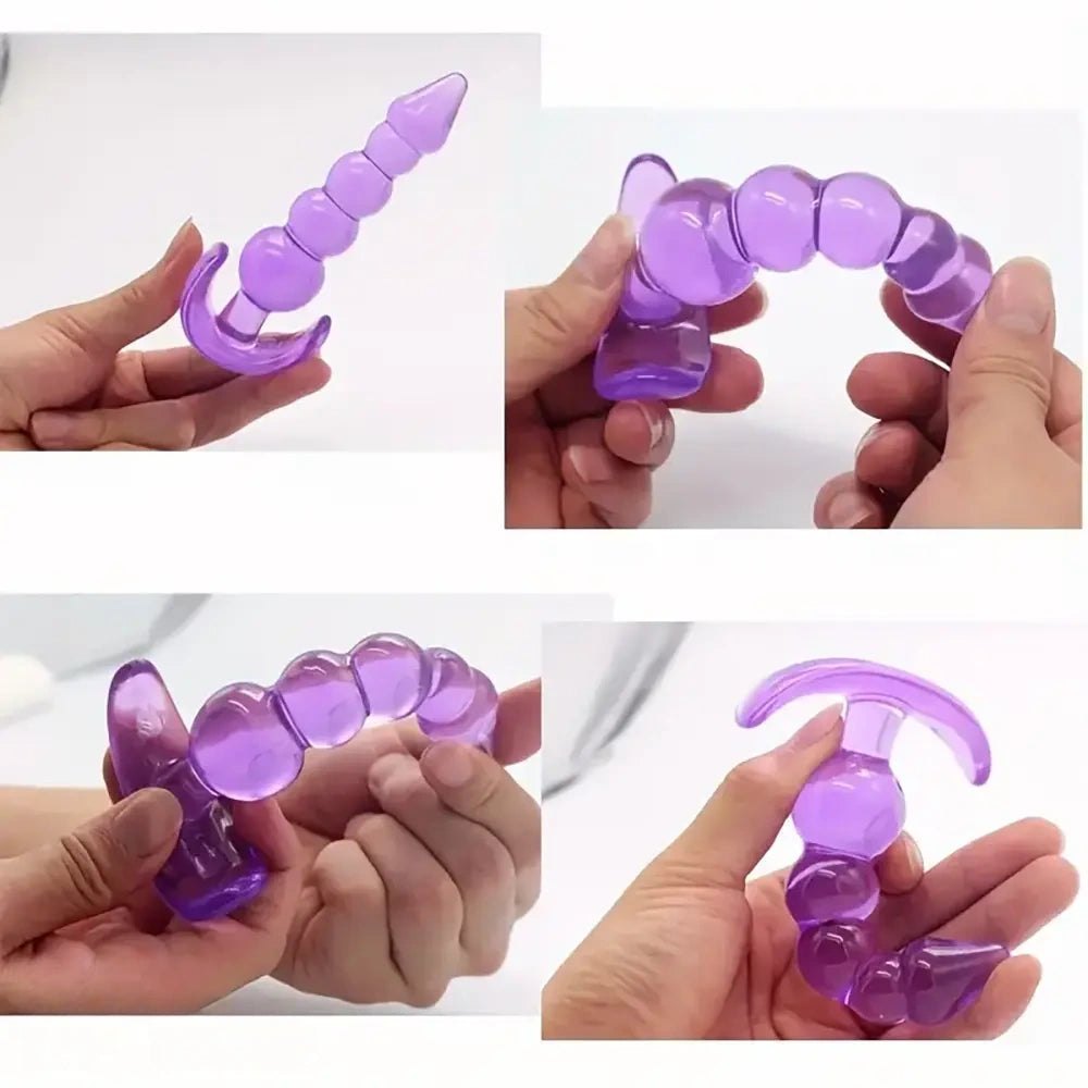 Ribbed anal plug with flared base, photo 13