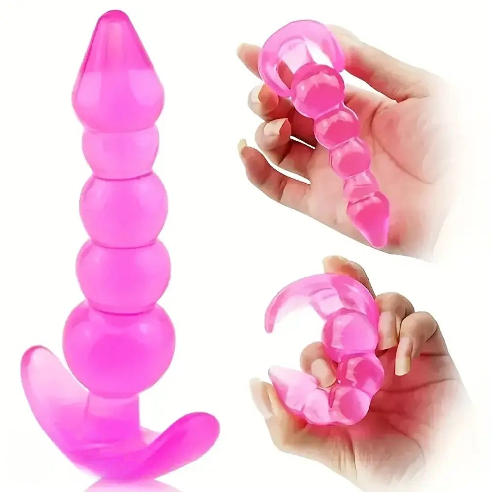 Ribbed anal plug with flared base, photo 14
