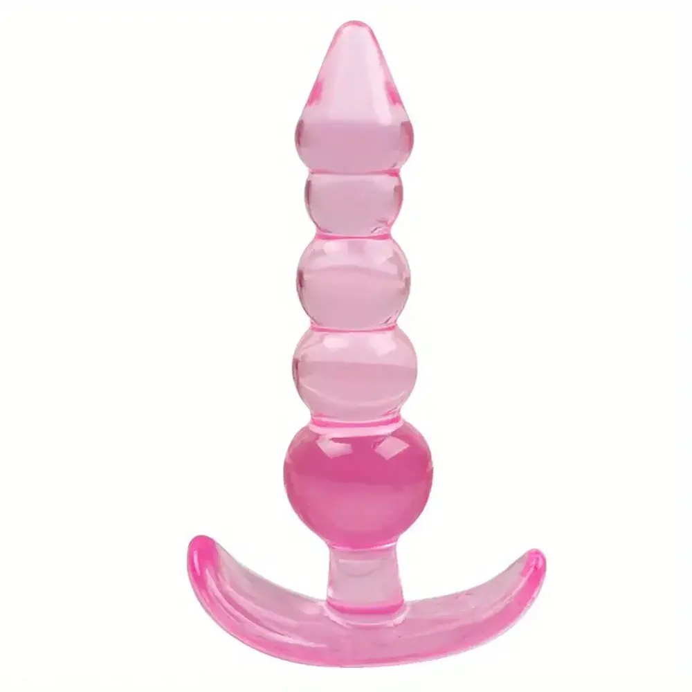 Ribbed anal plug with flared base, photo 2